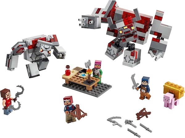 LEGO Minecraft 21163 The Redstone Battle assembled. Click to value yours