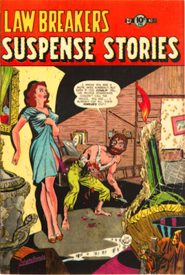 Lawbreakers Suspense Stories #11: Classic severed tongues cover. Click for values