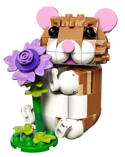 LEGO 31376 Cute Hamster with a Flower assembled. Click to value LEGO