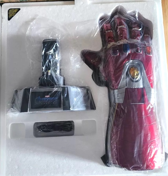Avengers Endgame Life-Size Nano Gauntlet open box. Click to value or sell one for cash