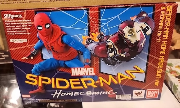 S. H. Figuarts Spider-Man (Homecoming) Home Made Suit ver. and Iron man MK-47. Click to value or sell it