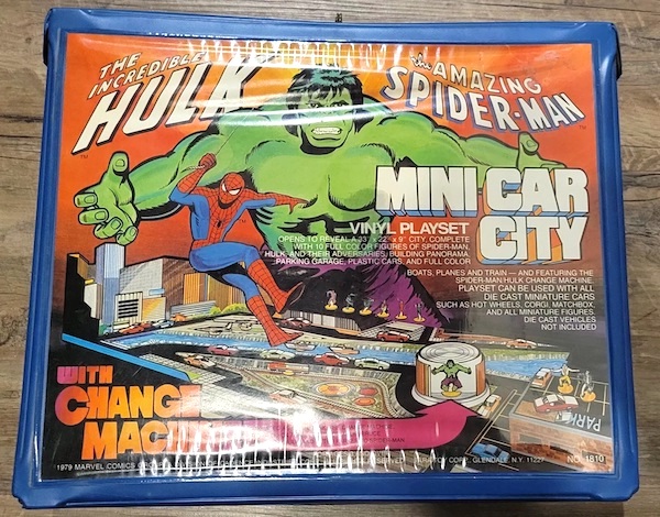 Incredible Hulk and Spiderman Mini Car City Playset. Click to value or sell yours