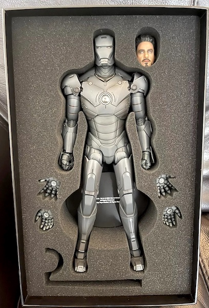 SDCC 2009 Iron Man Gunmetal Gray Mark 3 Figure open box. Click to value or sell one