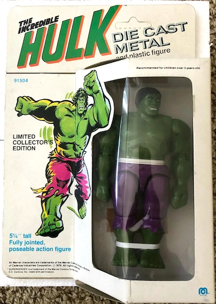 Mego Metal Die Cast Incredible Hulk Figure. Click to appraise or sell one