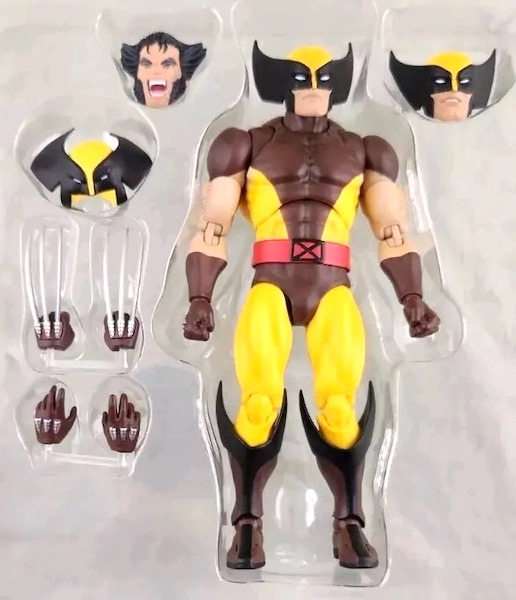Mafex No. 138 Brown Costume Wolverine Figure open box. Click to appraise yours