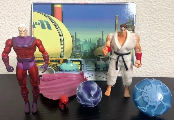 X-Men Magneto vs Street Fighter Ryu Action Figure Set out of the pack. Click for a free valuation