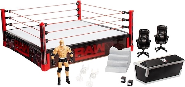 WWE Elite Collection Raw Main Event Scale Wrestling Ring Playset assembled. Click for free appraisal of yours