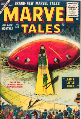 Marvel Tales #134: Flying saucer cover by Atlas. Click to sell yours