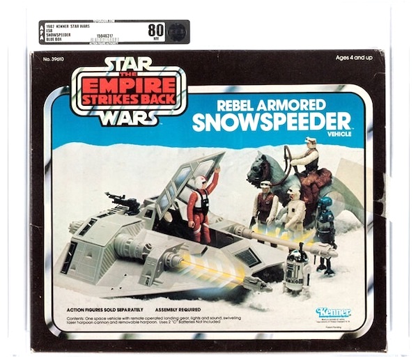 Star Wars The Empire Strikes Back Rebel Armored Snowspeeder Vehicle Blue Box Variant AFA NM 80. Click to value or sell one