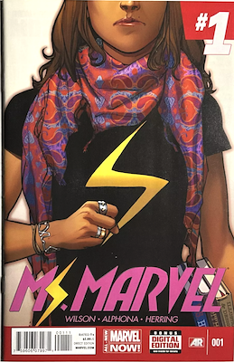 Ms Marvel #1 2014: Kamala Khan becomes Ms. Marvel. Click for values