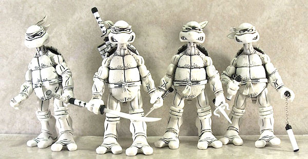 Teenage Mutant Ninja Turtles Black and White Mirage 4-Pack Box Set out of the box. Click to have yours appraised