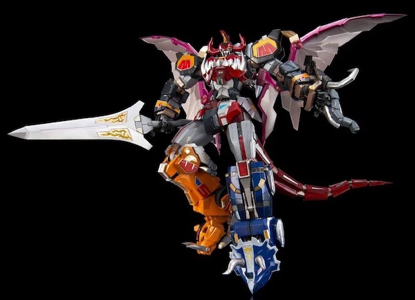 New Flame Toys Mighty Morphin Power Rangers Dino Megazord Action Figure assembled as Megazord. Click to appraise yours