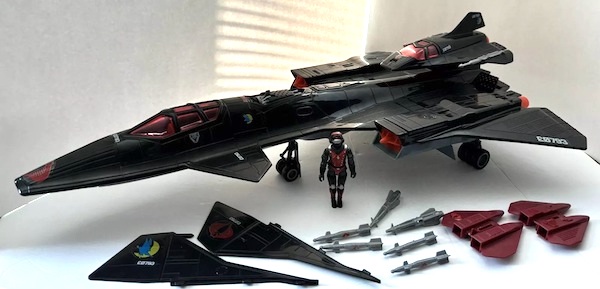 G.I. Joe Cobra Night Raven with Strato-Viper playset assembled. Click to value yours, or sell