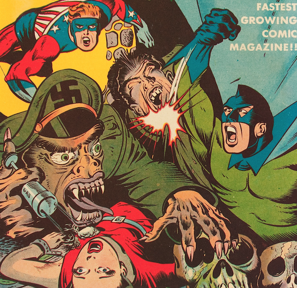 Pep Comics #34: classic hypodermic needle cover