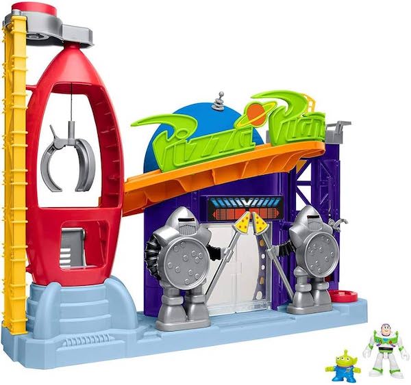 Imaginext Toy Story Pizza Planet Playset assembled. Click for values
