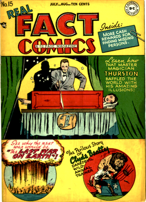 Real Fact Comics #15: Partial nuclear explosion cover. Click to sell