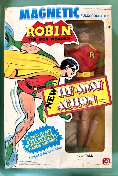 Mego Fly Away Action Magnetic 12" Robin. Click to sell or appraise one