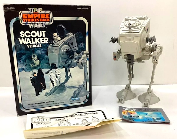 Star Wars Empire Strikes Back Scout Walker AT-ST out of the box. Click to value or sell yours