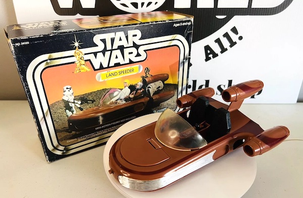 Kenner Star Wars Land Speeder out of the box. Click to sell or value one