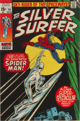 Silver Surfer #14: Spider-Man vs Silver Surfer. Click to appraise yours