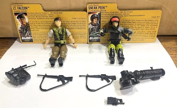 G.I. Joe Sneak Peek and Lt. Falcon 2 Pack out of the pack. Click to appraise or sell yours