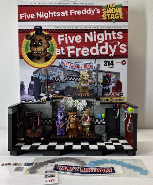Five Nights at Freddy's The Show Stage Set playset assembled. Click for a free appraisal