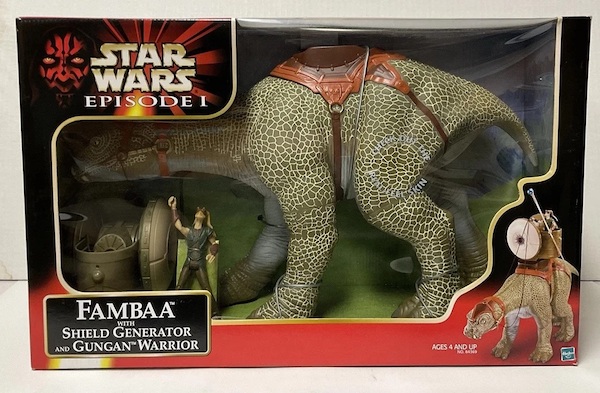 Star Wars Episode I The Phantom Menace FAO Scwartz Exclusive Fambaa w/ Gungan Warrior. Click to value or sell one