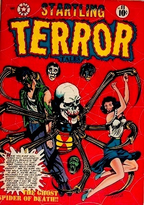 Startling Terror Tales #11: LB Cole skull-spider cover