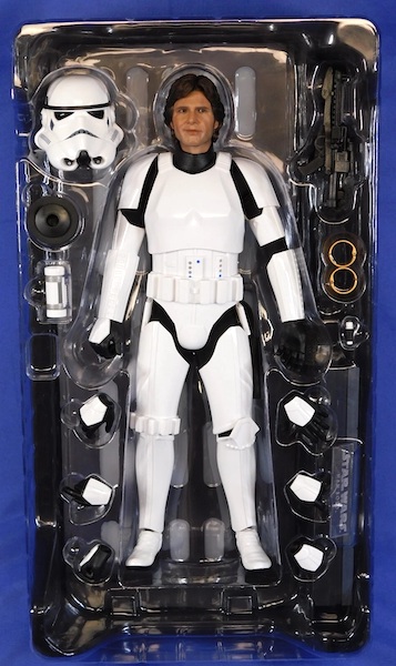 Star Wars MMS418 1/6th Scale Han Solo in Stormtrooper Disguise open box. Click to value or sell yours