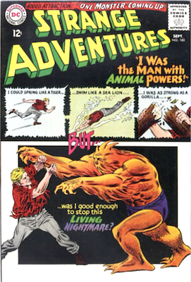 Strange Adventures #180: 1st Animal Man. Scarce book above VF! Click to value one