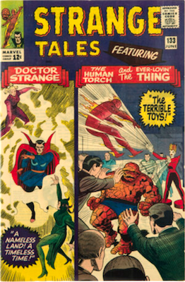 Strange Tales #133. Vertical half panel Dr Strange cover. Click to sell yours