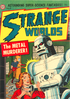 Strange Worlds #8: Robot strangulation cover. Click to sell or value one