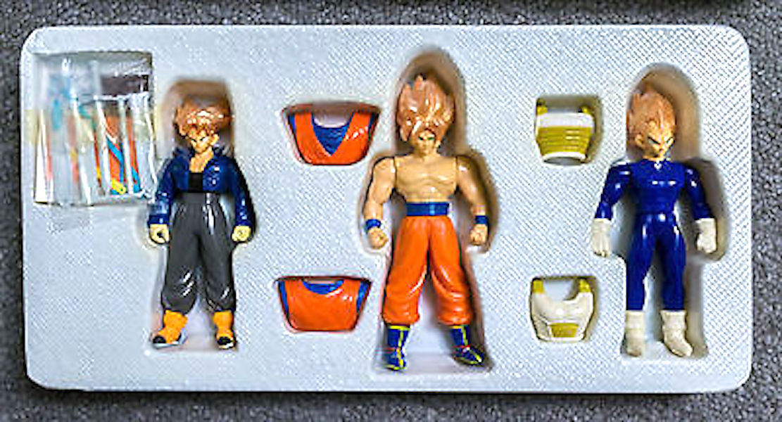 Released in 1992 by Bandai, Dragon Ball Z Super Battle Collection 3-pack open box