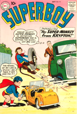 Superboy #76: 1st Supermonkey. Click for values