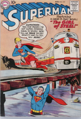Superman #123: Supergirl tryout story. Click for values