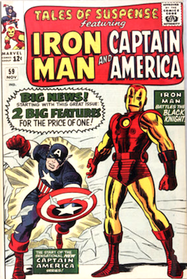 Tales of Suspense #59: Iron Man and Captain America double features begin. Click for a free appraisal of your Silver Age comic books