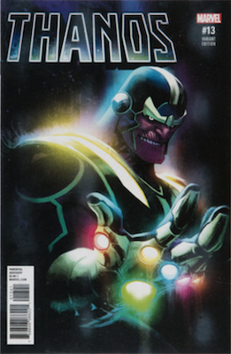Thanos #13 (2018) Albuquerque variant,
1st Cosmic Ghost Rider. Click to value yours