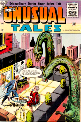 Unusual Tales #1 (1955): Post-Code monster title by Charlton Comics. Click to sell or value one