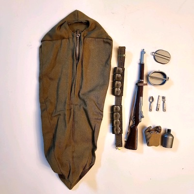 GI Joe Soldier Bivouac Sleeping Bag Set 7535 out of the box. Click to sell or value one