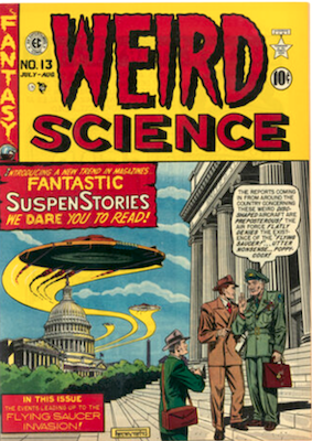 Weird Science #13: Flying saucers over Washington cover. Click to sell one