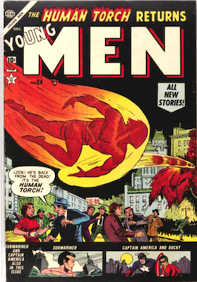 Young Men #24: Human Torch returns; "Bad Cap" appearance. 1st Grand Director
