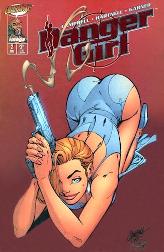 Danger Girl 2 Ruby Red Smoking Gun Cover (1998) by J. Scott Campbell. Click to sell or value yours