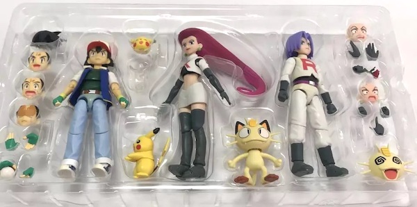 S. H. Figuarts Pokemon Satoshi and Team Rocket Limited Edition 3 Pack open box. Click to value yours